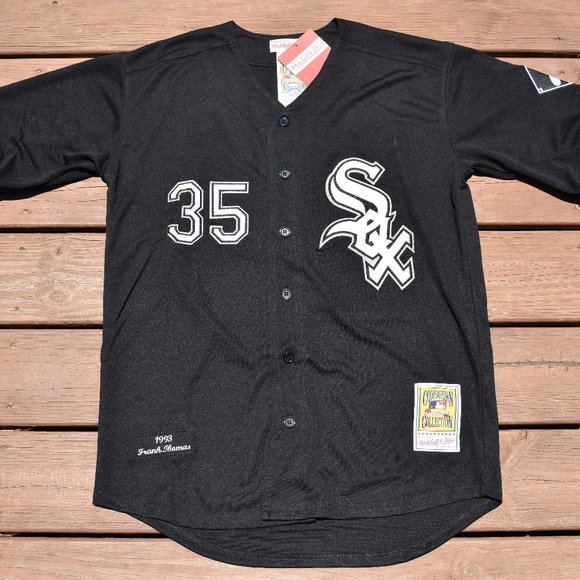 New! Frank Thomas #35 Chicago White Sox Black Baseball Jersey Adult Men's Medium - Picture 2 of 2